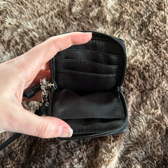 Coach Black Signature Small Canvas Wristlet - Picture 3 of 5